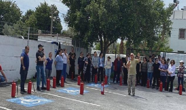 Bodrum Belediye AŞ personeline yangın müdahale konularında eğitim verildi