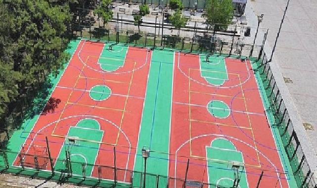 Spor sahalarına renk geldi