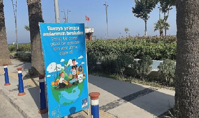 Temiz bir çevre için yere atma, çöpe at