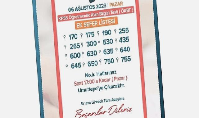 Kocaeli Büyükşehir’den KPSS için 16 hatta ek sefer