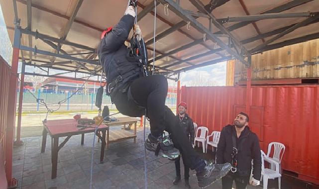 Büyükşehir İtfaiyesi’nden teleferik ekibine eğitim