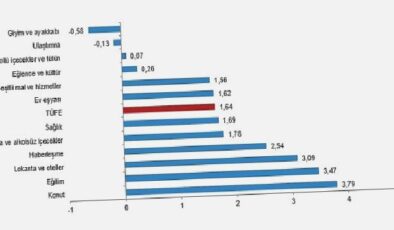 Tüik: Tüketici fiyat endeksi (TÜFE) yıllık %71,60, aylık %1,64 arttı